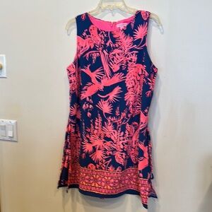Lilly Pulitzer Pink and Blue Tropical Skorted Romper-worn only once